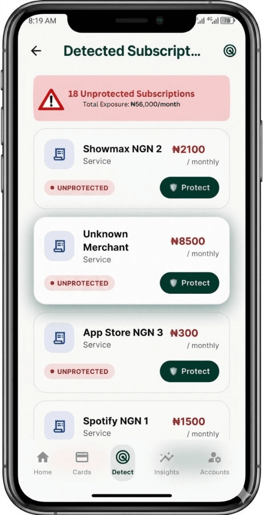 Gatekipa Protected Money Vault - Detect Screen